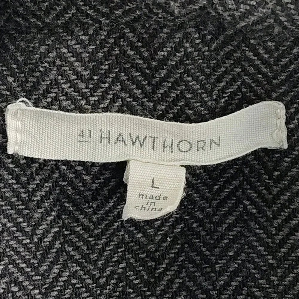 41 Hawthorn Vest Women Size L Black Quilted Herringbone Chevron Zip Front📏📸SEE